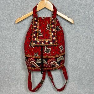 Vera Bradley Vintage Retired Red Coin Pattern Mimi Backpack-Red-Women Girls